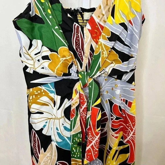 2/$30 Entro Midi Size Large Tropical Print Floral Maxi Dress Strappy Party - Picture 7 of 15